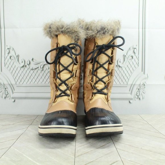 Sorel Tan Nylon Toffino II Lined Waterproof Snow Winter Duck Boots Size 8 - Picture 4 of 9